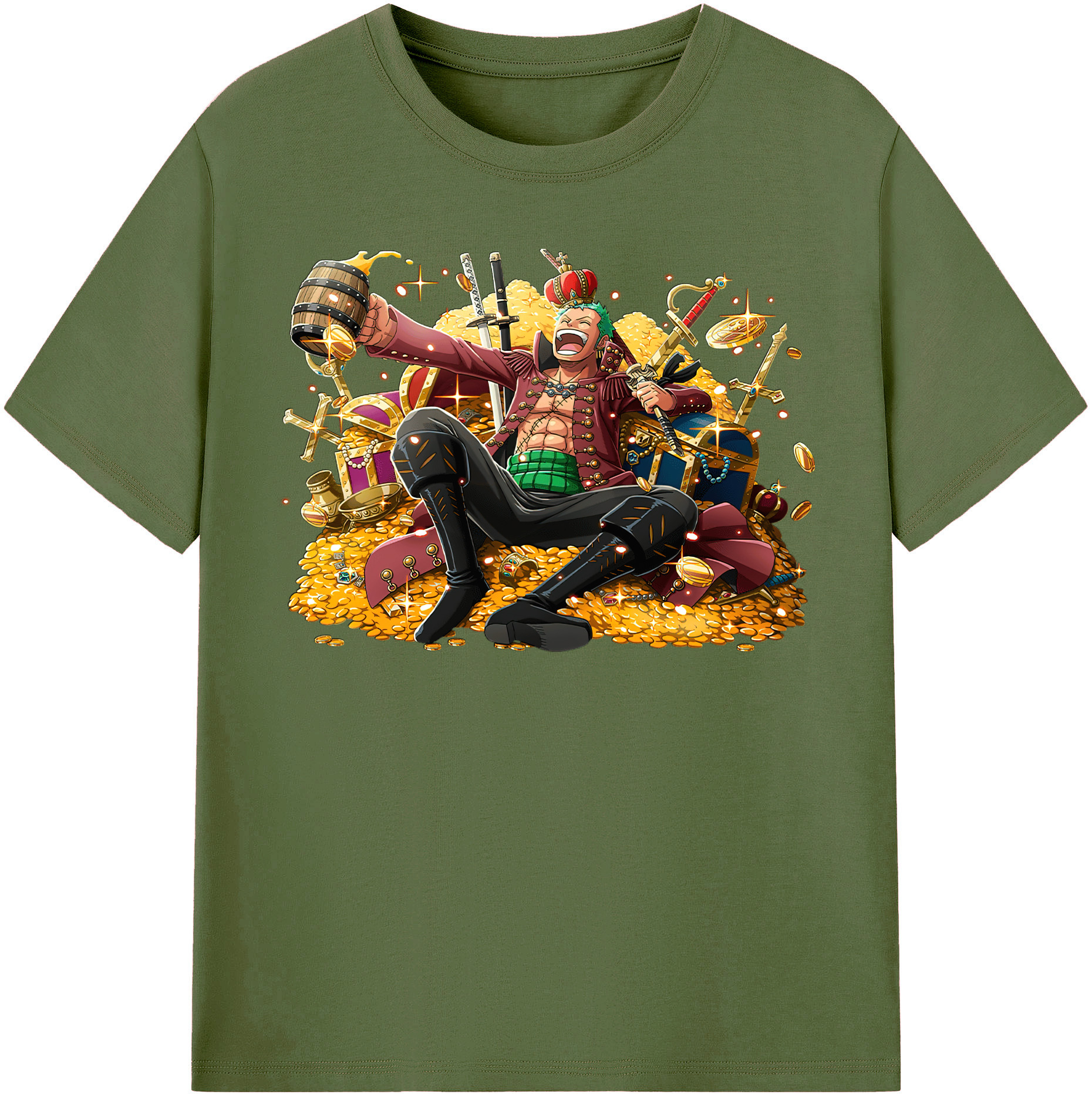 ワンピース ロロノア・ゾロ ONE PIECE Roronoa Zoro 綿100％半袖Tシャツ（フロントプリント）
